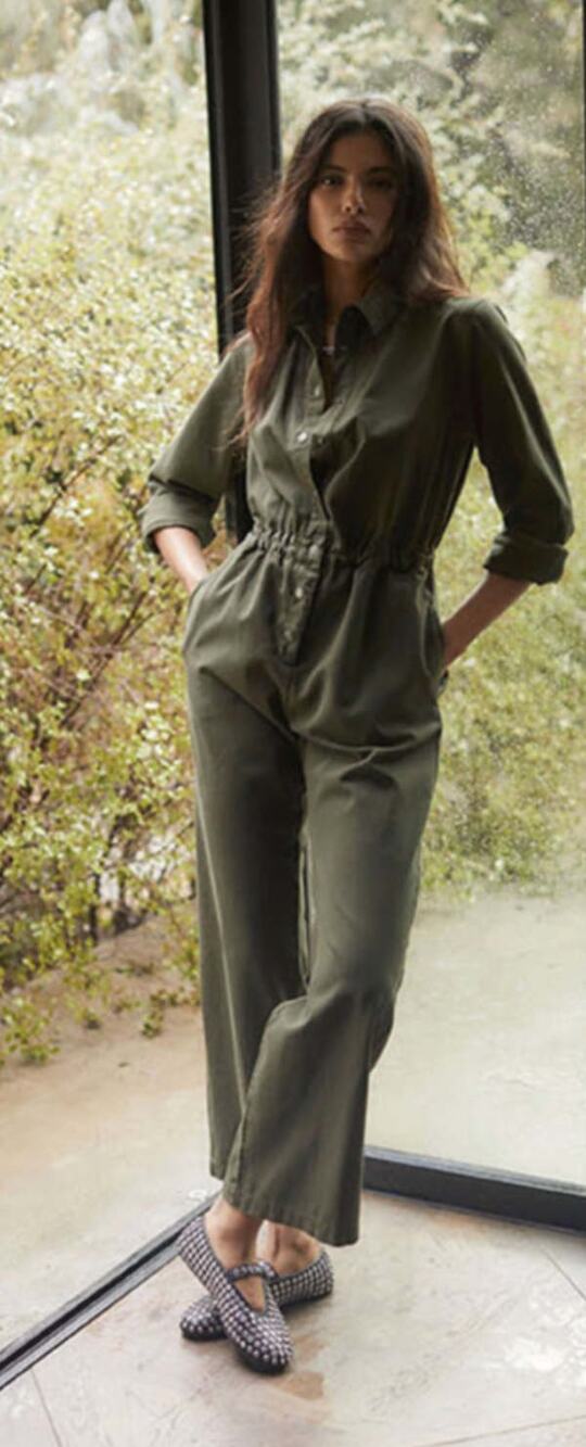 Xirena Kellen Sequoia Olive Green Utility Jumpsuit Romper NWT Size S